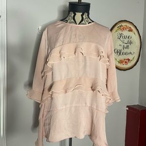 Pink Ruffle Blouse